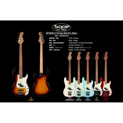Sqoe SPJ600 Bass Guitar, Olympic White-01