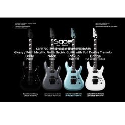 Sqoe SEFR700 Electric Guitar, Black-01