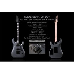 Sqoe SEFR700 Electric Guitar, Black-04