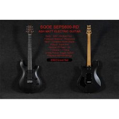 Sqoe SEPS600 Electric Guitar, Gravel Red-01